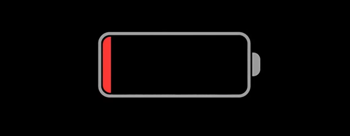 Battery icon showing low charge